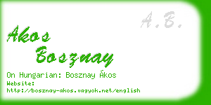 akos bosznay business card